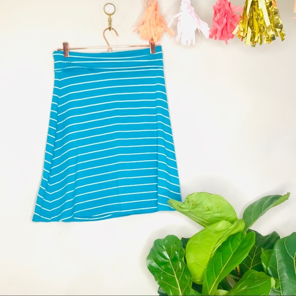 Old Navy Skirts Blue Stripe Cotton Swing Skirt Poshmark